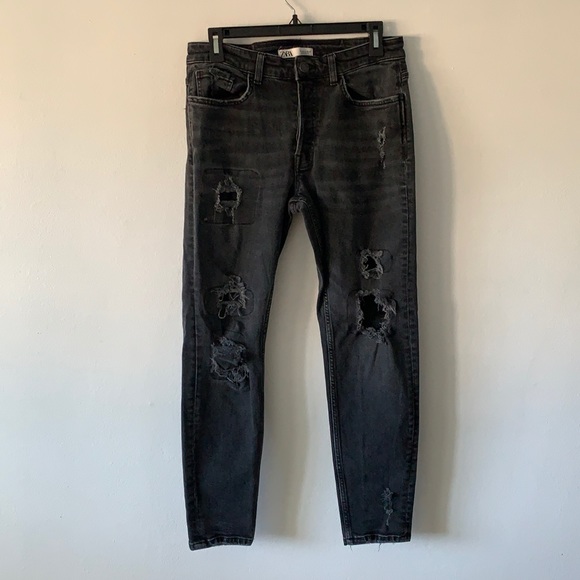 Zara Jeans Zara Black Ripped Jeans Poshmark